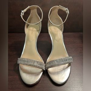 Aldo Silver Strappy Stiletto Heels